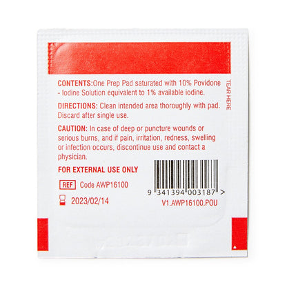 Povidone Iodine Swab 6cm x 3.3cm (1) - Brenniston