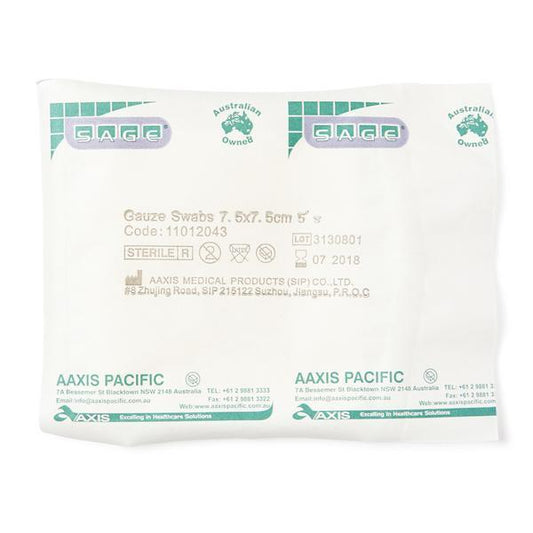 Gauze Swab Sterile 7.5cm x 7.5cm (5) - Brenniston