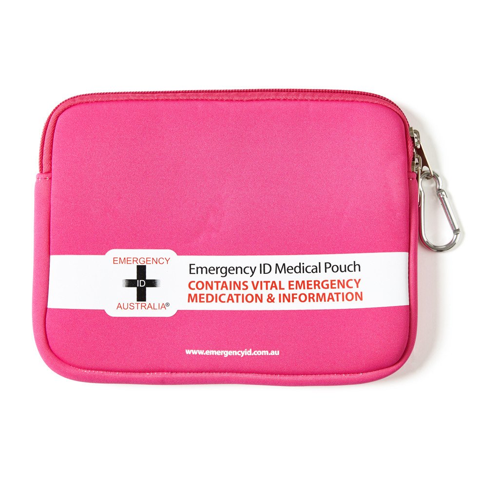 Medical Emergency ID Pouch - Pink - Medium - Brenniston