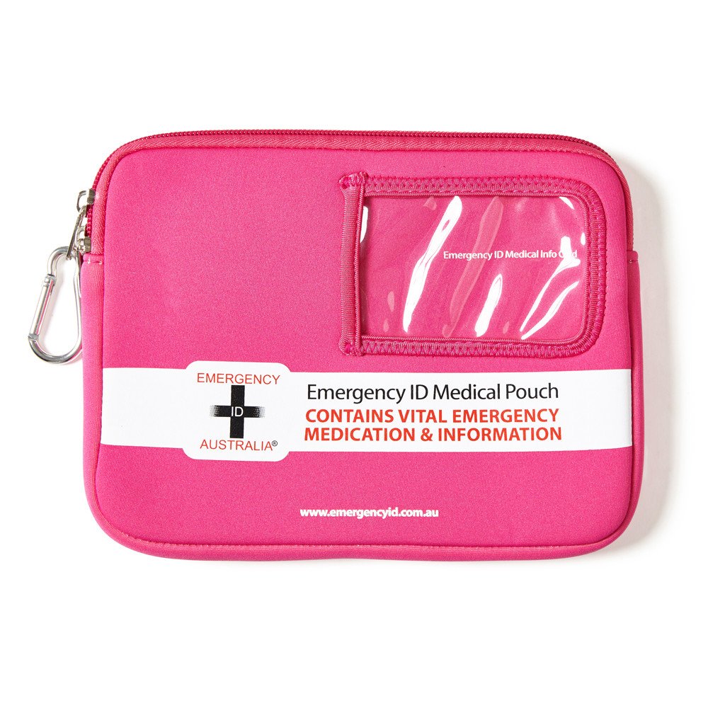 Medical Emergency ID Pouch - Pink - Medium - Brenniston