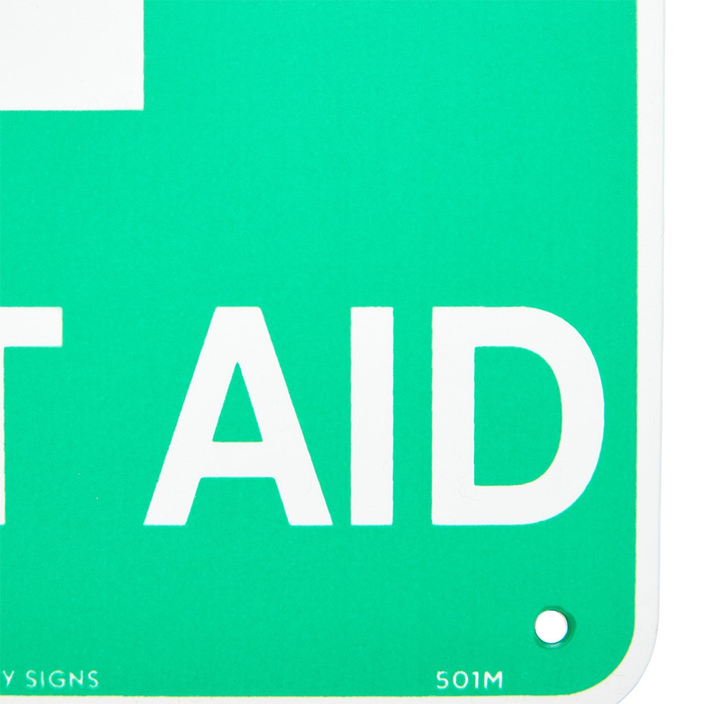 First Aid Sign Flat Poly 300mm x 225mm - Brenniston